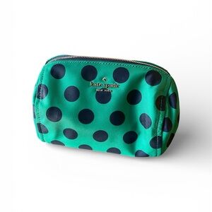 Kate Spade Teal and Navy Polka Dot Pouch